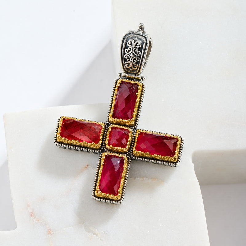 Dione Doublet Greek Cross - Sterling Silver & Gold Plating - Greek Cross