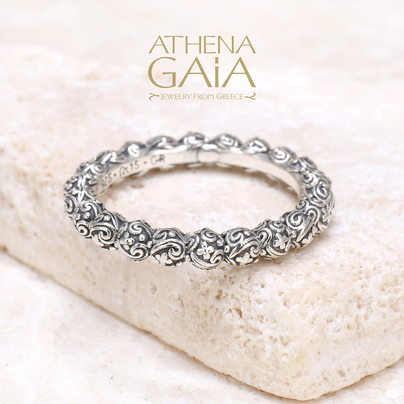 Meadow Breeze Circle Ring - Sterling Silver Ring - Stackable Ring