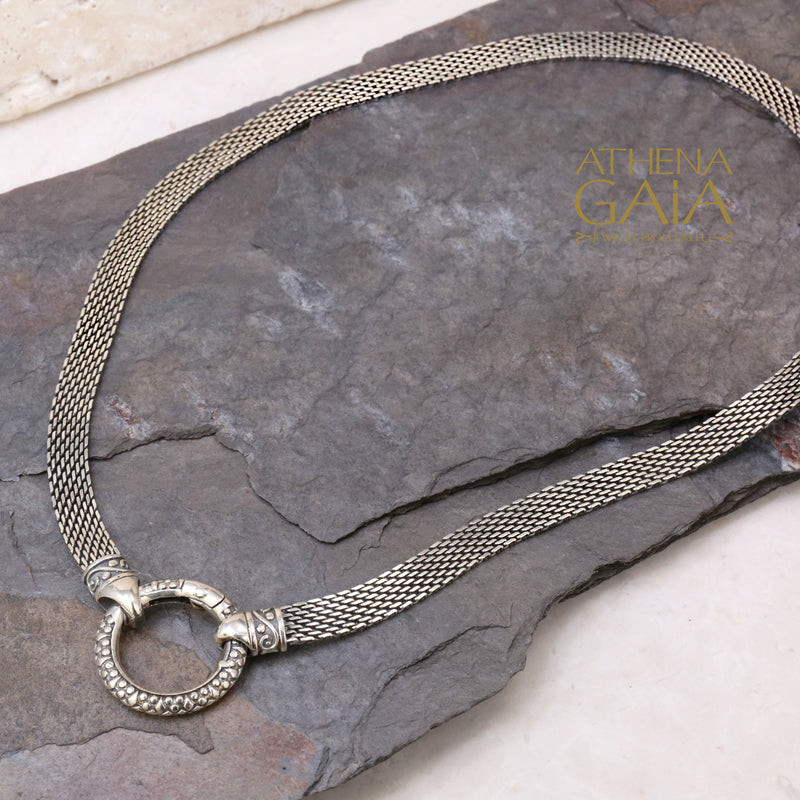 Pendant Loop Choker - Sterling Silver - Choker Necklace