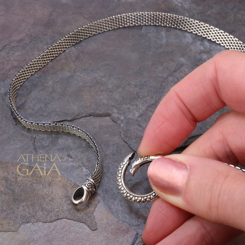 Pendant Loop Choker - Sterling Silver - Choker Necklace