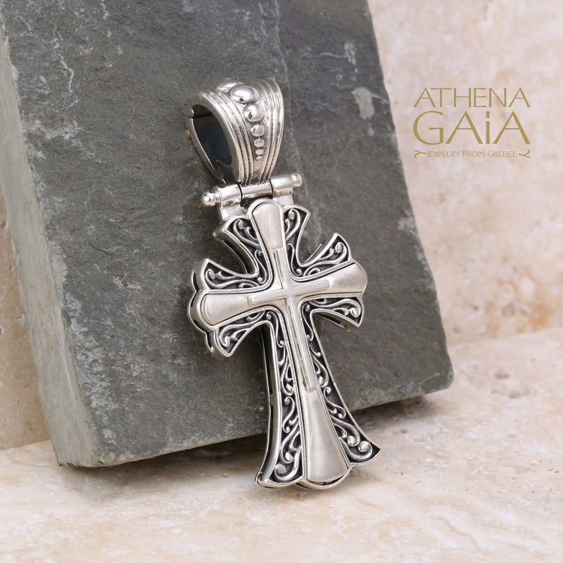 Flared Latin Cross (Small) - Sterling Silver - Orthodox Cross Necklace