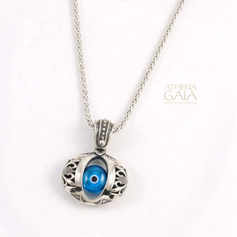 Zelda Evil Eye Pendant - Sterling Silver - Reversible Evil Eye Pendant