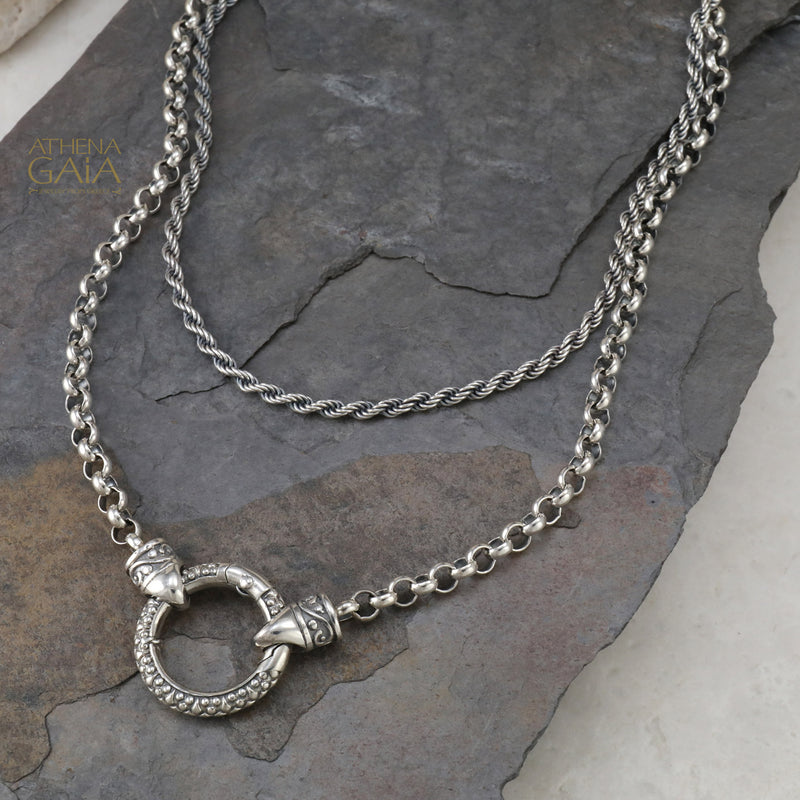 Hinged Loop Charm Chain - Sterling Silver - Pendant Chain
