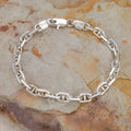 Theta Forzatina (Anchor) Chain Bracelet - Sterling Silver - 6mm Chain Bracelet