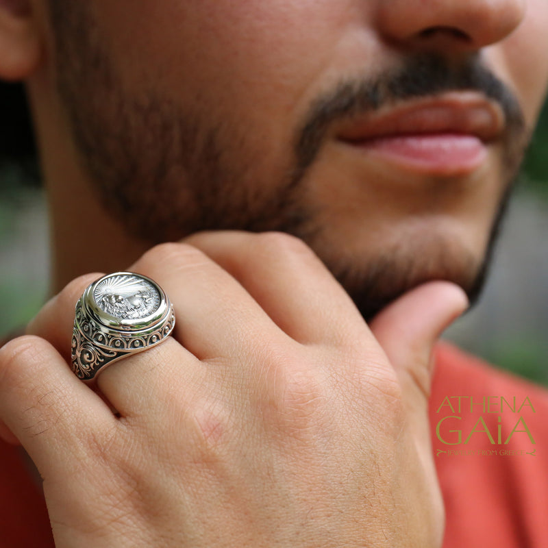 Zodiac Ring - Sterling Silver Ring - Signet Ring
