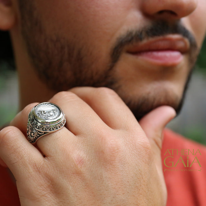 Zodiac Ring - Sterling Silver Ring - Signet Ring