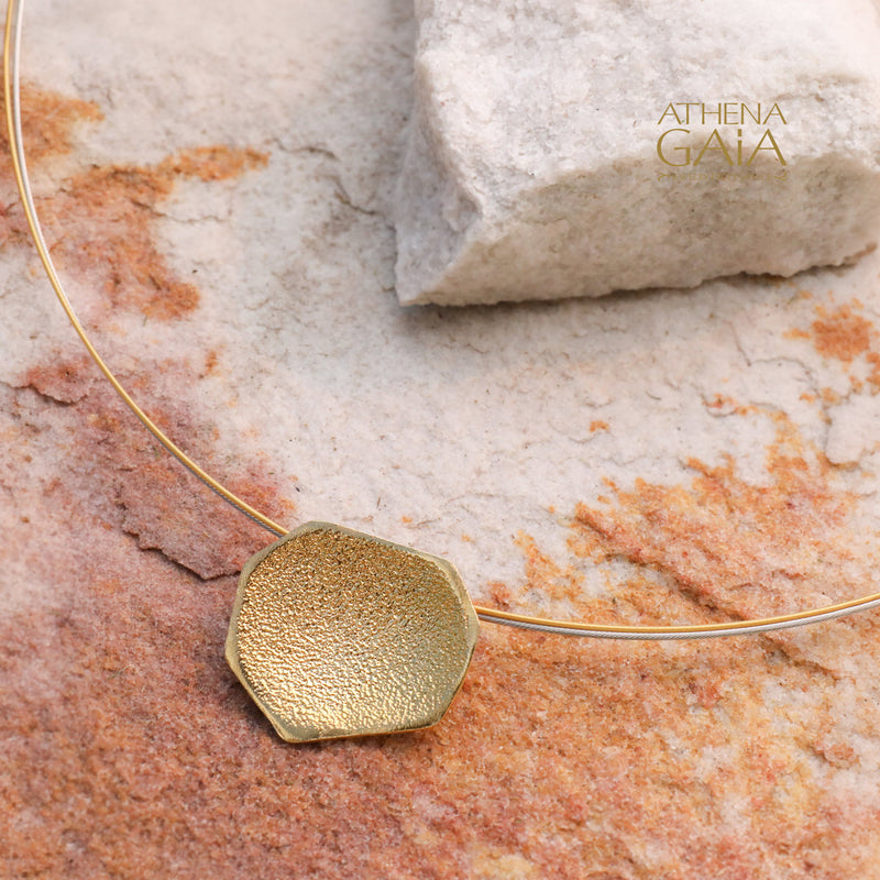 Desert Grain Pendant Necklace (Small) - Gold Plated Sterling Silver Necklace