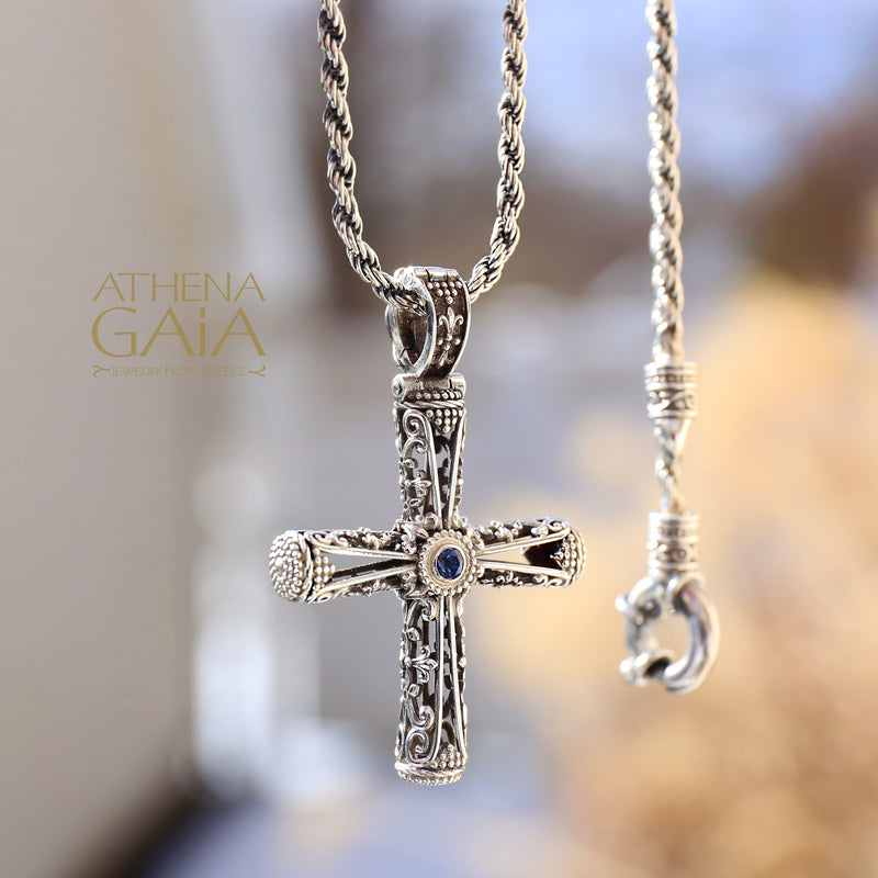 Filigree Orthodox Cross - Sterling Silver - Byzantine Cross