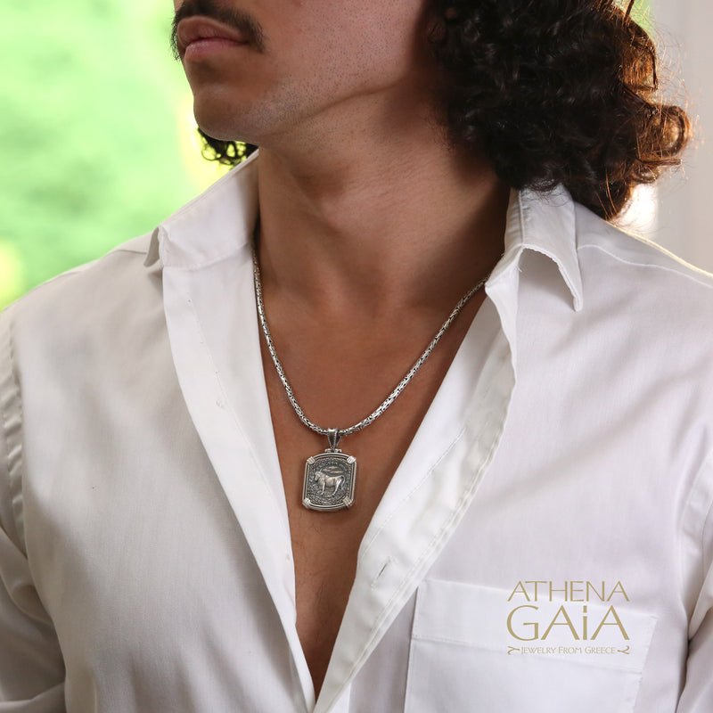 Silver Reversible Zodiac Pendant - Sterling Silver Pendant