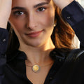 Desert Eclipse Pendant Necklace - Gold Plated Sterling Silver Necklace