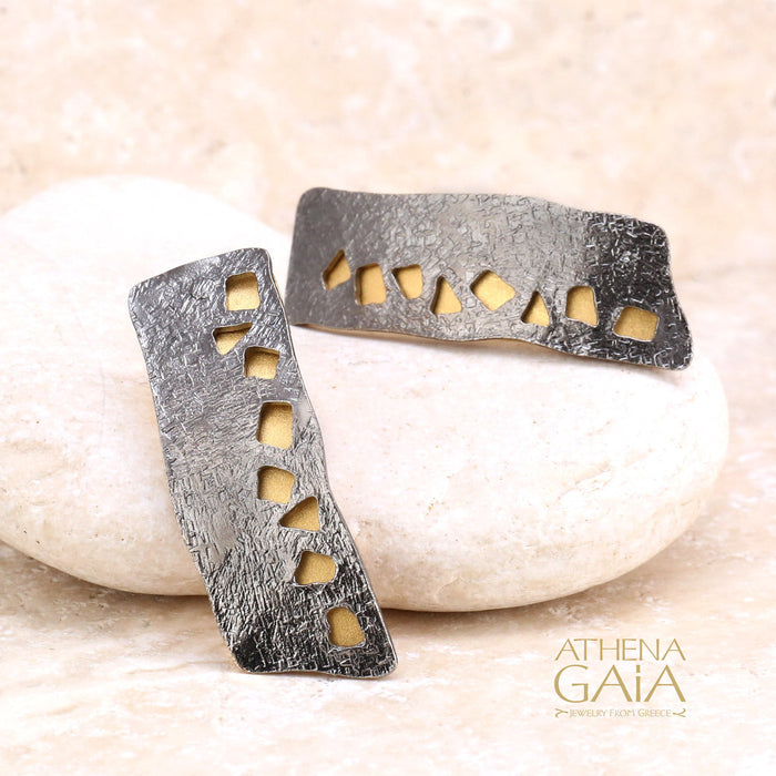 Panel River Stones Earrings (FINAL SALE)
