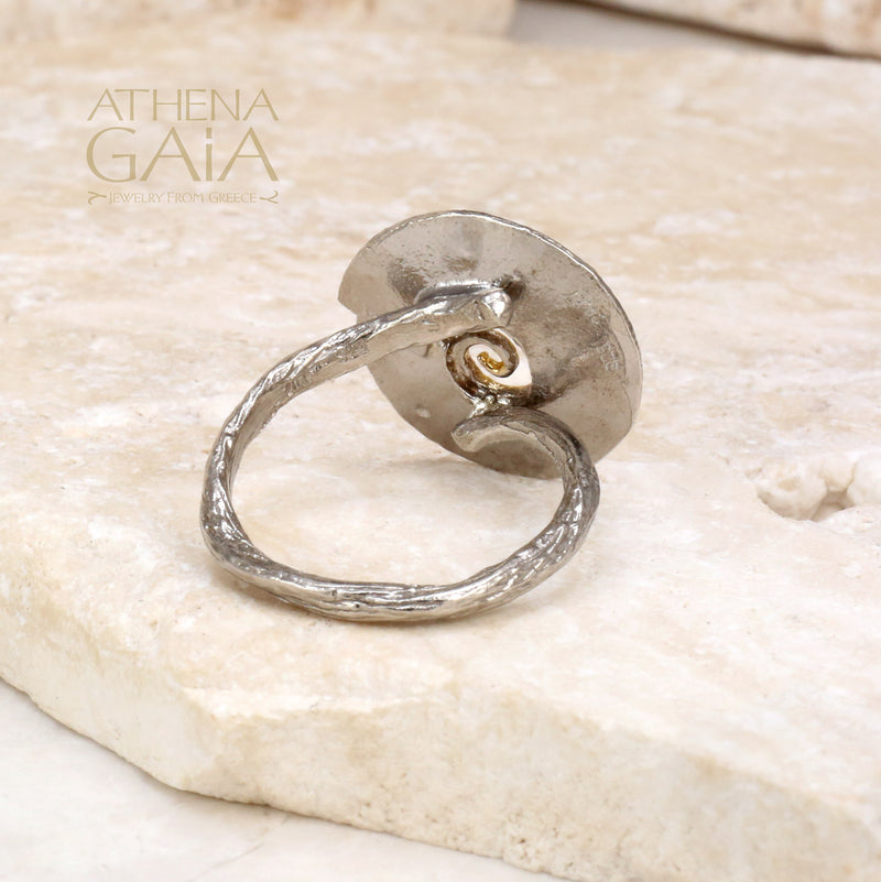 Spiral Gravity Ring - Gold Plated Sterling Silver Ring