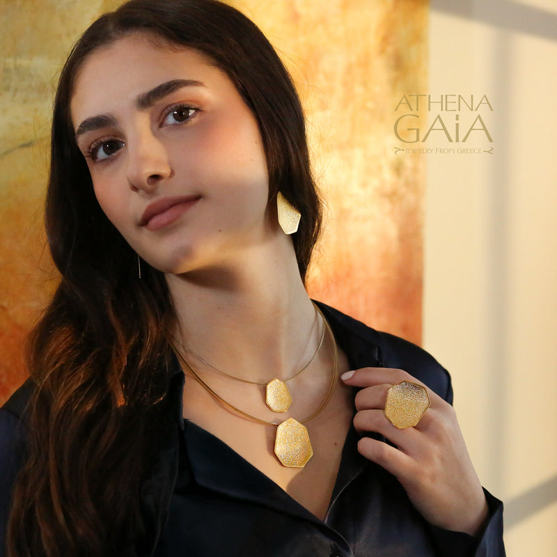Desert Grain Ring (Large) - Gold Plated Sterling Silver Ring