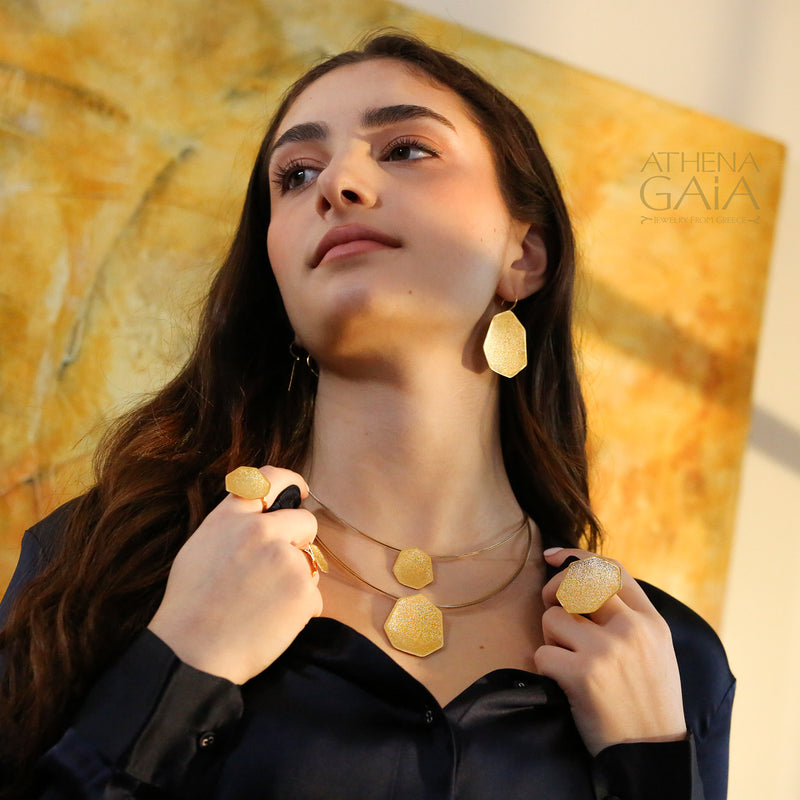 Desert Grain Ring (Large) - Gold Plated Sterling Silver Ring