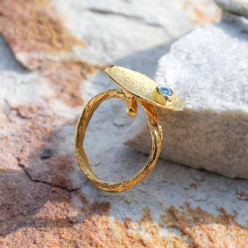 Desert Oasis Ring - Gold Plated Sterling Silver - Topaz Ring