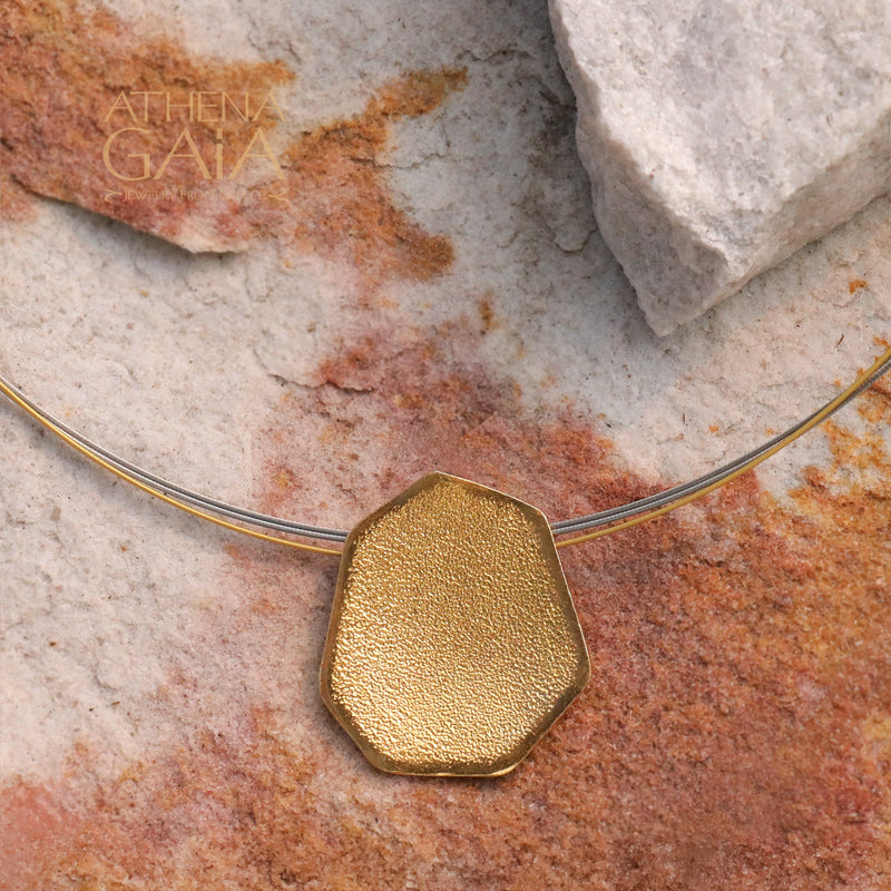 Desert Grain Pendant Necklace (Medium) - Gold Plated Sterling Silver Necklace