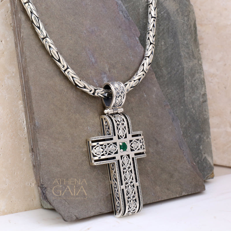 Filigree Latin Cross - Sterling Silver - Orthodox Cross Necklace
