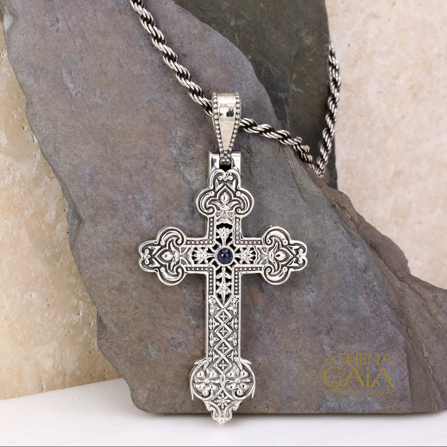 Filigree Orthodox Cross - Sterling Silver - Cross Necklace