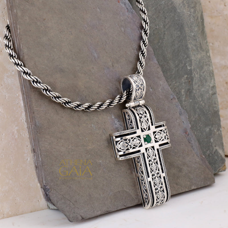 Filigree Latin Cross - Sterling Silver - Orthodox Cross Necklace