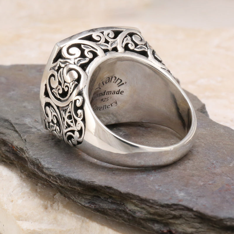 Synergy Quad Ring - Sterling Silver Ring - Cigar Band Ring