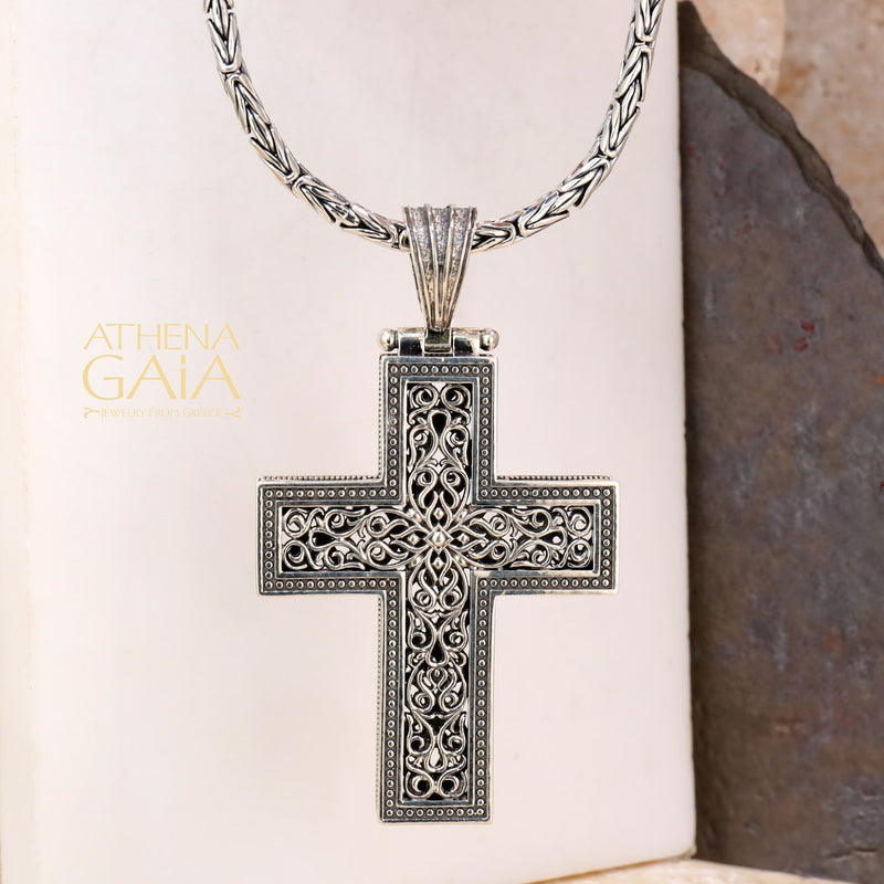 Filigree Cross (Large) - Sterling Silver - Latin Cross