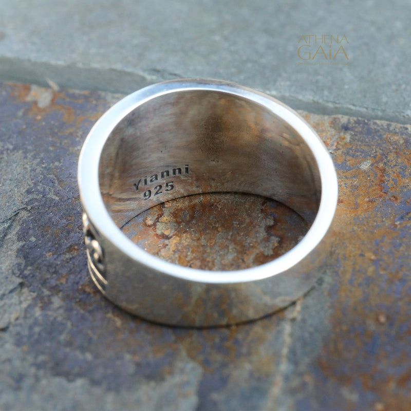 3 Stone Synergy Ring - Size 11.5 Sterling Silver Ring - Unisex Ruby Ring (In-Stock)