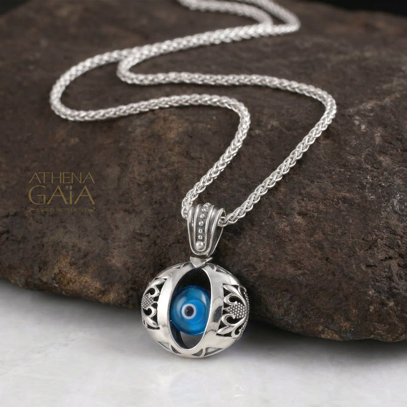 Zelda Evil Eye Pendant - Sterling Silver - Reversible Evil Eye Pendant