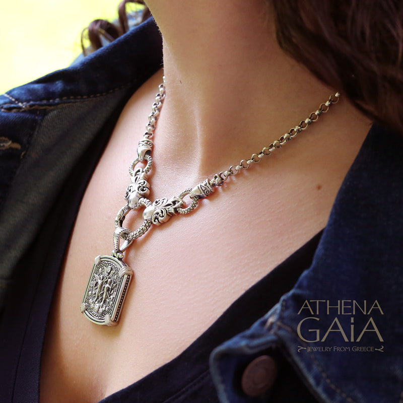 Silver Reversible Zodiac Pendant - Sterling Silver Pendant