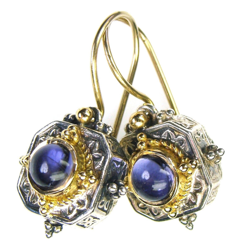 Cyclades Square Earrings - 18k Gold & Sterling Silver Earrings - French Wire Earrings