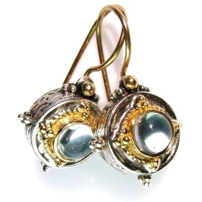 Cyclades Circle Earrings - 18k Gold & Sterling Silver Earrings - French Wire Earrings