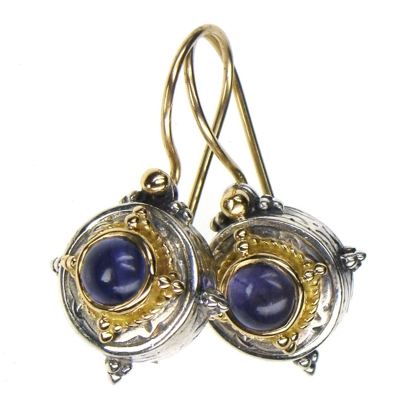 Cyclades Circle Earrings - 18k Gold & Sterling Silver Earrings - French Wire Earrings