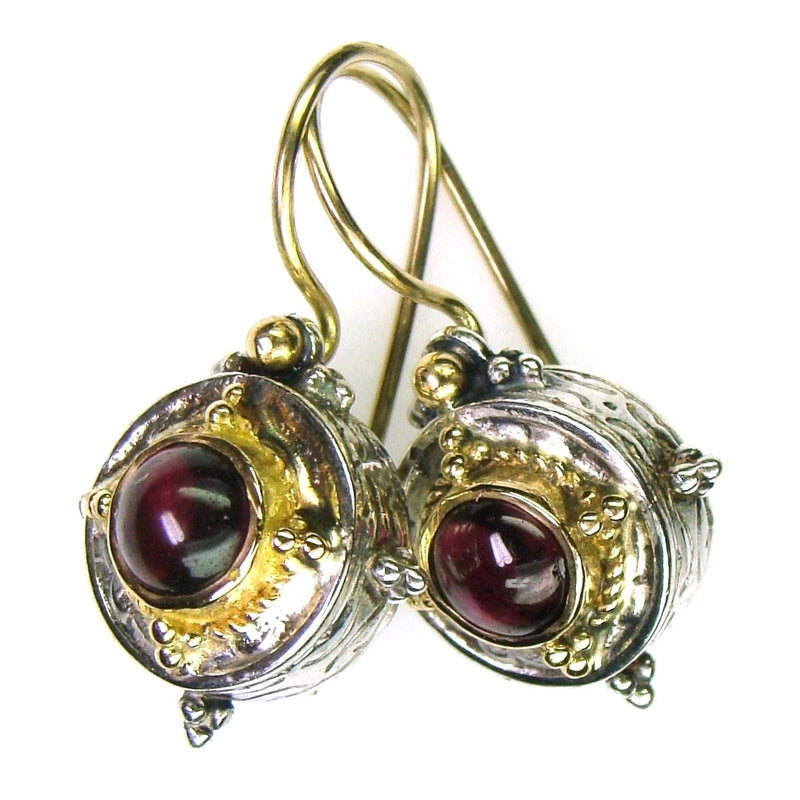 Cyclades Circle Earrings - 18k Gold & Sterling Silver Earrings - French Wire Earrings