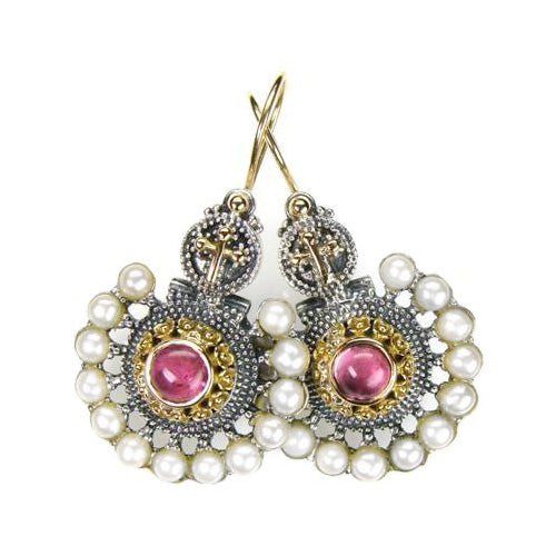 Empress Fan Earrings - 18k Gold & Sterling Silver Earrings - French Wire Earrings