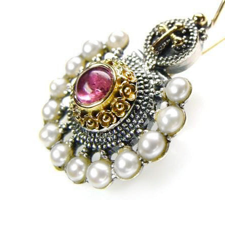 Empress Fan Earrings - 18k Gold & Sterling Silver Earrings - French Wire Earrings