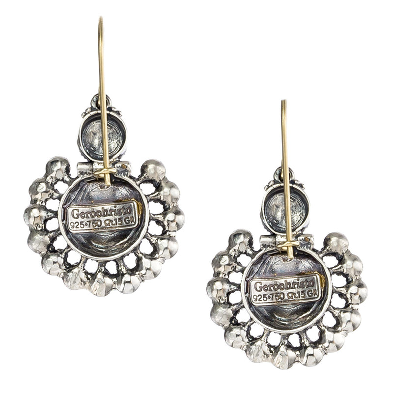 Empress Fan Earrings - 18k Gold & Sterling Silver Earrings - French Wire Earrings