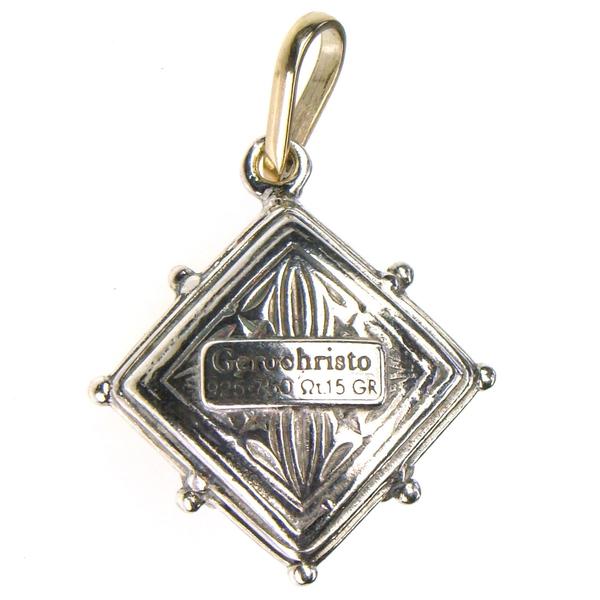 Tetra Vaulted Filigree Charm Pendant - 18k Gold & Sterling Silver Pendant