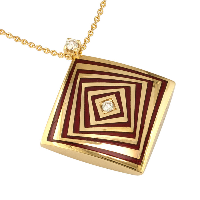 Eternal Square Spiral Pendant with Necklace
