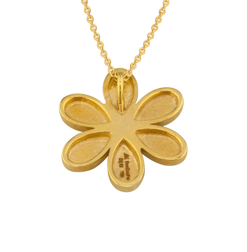 Geometric Diamond Flower Pendant Necklace - 18k Gold Necklace