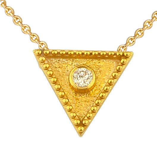 Geometric Triangle Pendant Necklace - 18k Gold Necklace