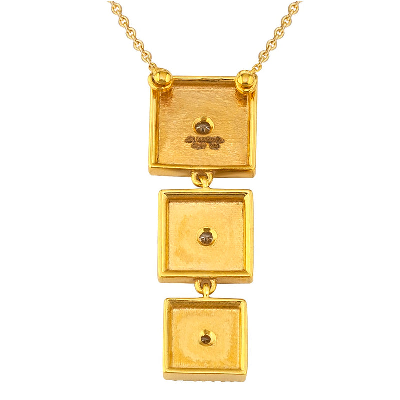 Geometric Squares Pendant Necklace - 18k Gold Necklace