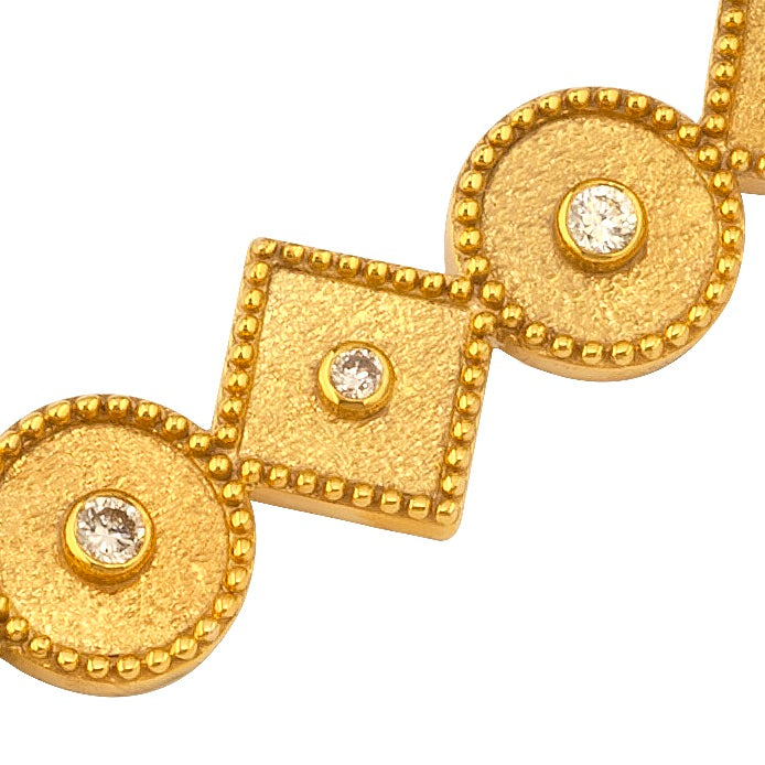Geometric Row Necklace - 18k Gold Necklace