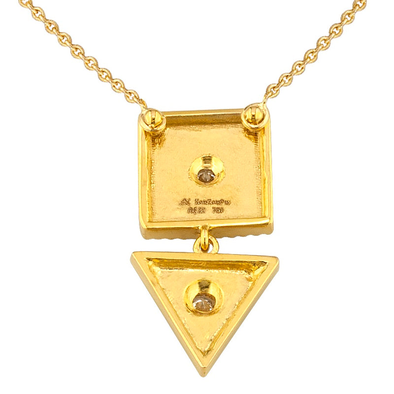 Geometric Square Triangle Necklace - 18k Gold Necklace