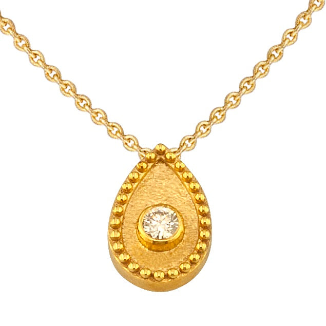 Geometric Drop Pendant Necklace - 18k Gold Necklace