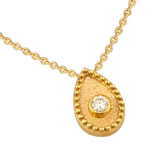 Geometric Drop Pendant Necklace - 18k Gold Necklace