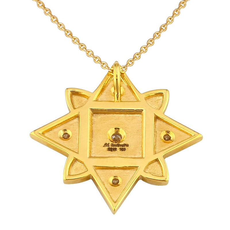 Geometric Star Pendant Necklace - 18k Gold Necklace
