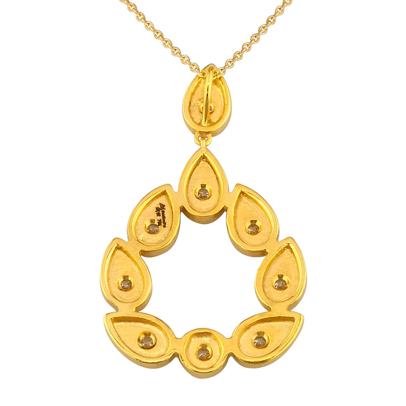 Geometric Drop Wreath Pendant Necklace - 18k Gold Necklace