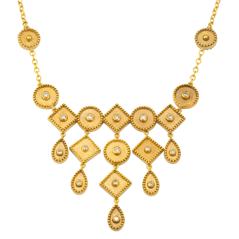 Geometric Full Necklace - 18k Gold Necklace