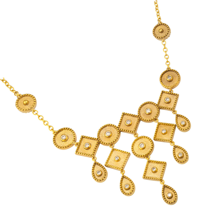 Geometric Full Necklace - 18k Gold Necklace