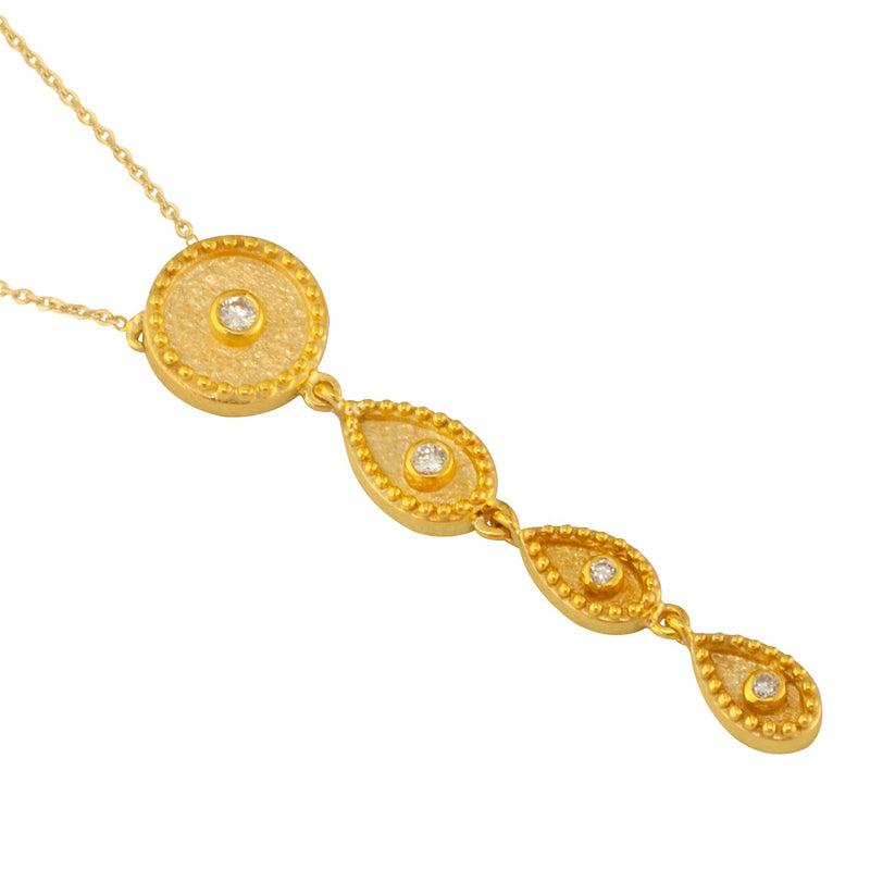 Geometric Circle Drops Necklace - 18k Gold Necklace