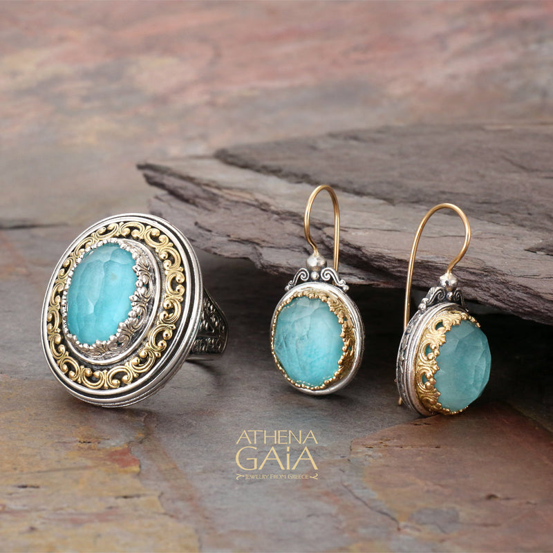 Oval Scroll Top Earrings - 18k Gold & Sterling Silver Earrings - Chandelier Earrings